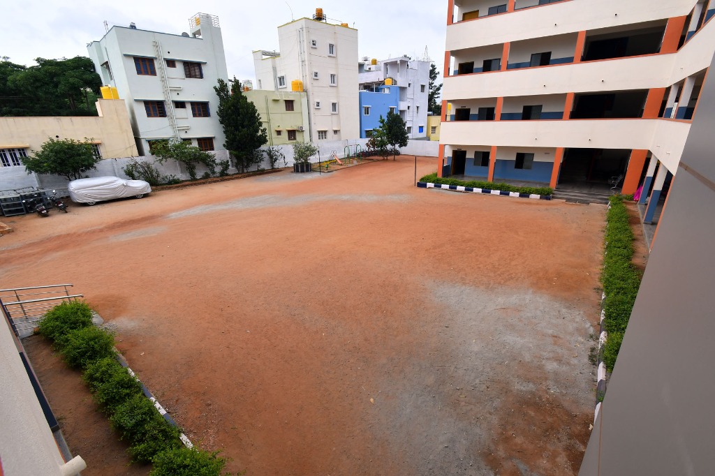 Spacious school assembly ground and outdoor play yard